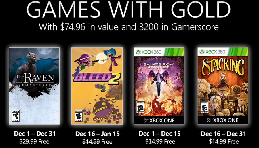 xbox free games with gold december 2019